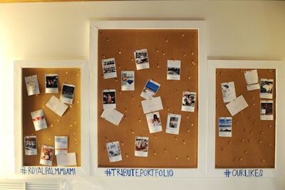Guests were encouraged to post to social media using three hashtags, which were integrated into the event in various ways including on inspiration boards.