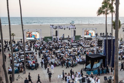 The event took place at the Jonathan Club's location on the beach, which offered a view of the ocean.
