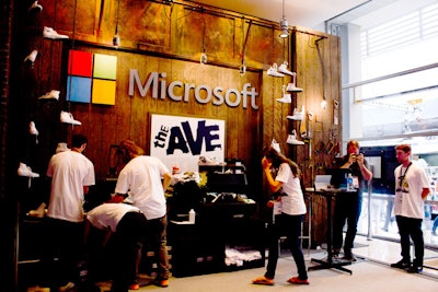 California-based company the Ave created custom Converse sneakers for Advertising Week attendees in New York in fall 2014 using printing technology and Microsoft’s Surface tablets. The finished shoes were covered in a cityscape design and Microsoft logo.