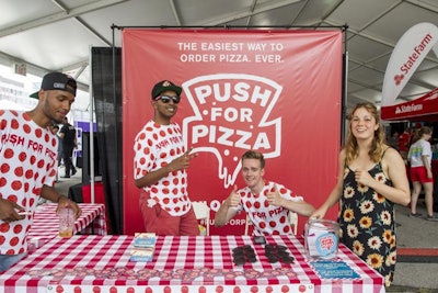 The expo, held in Williamsburg's McCarren Park, included tech entrepreneurs and their products like Push for Pizza. The app lets users order a cheese or pepperoni pizza from local joints.