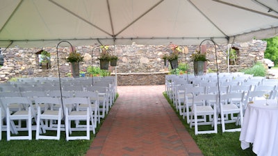 Wedding terrace with tent