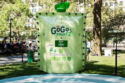 GoGo Squeez partnered with experiential marketing agency MKG to launch the 'Goodness Machine,' which was built by Square Design.