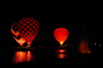 Hot Air Balloon Glow On Private Grass Runway