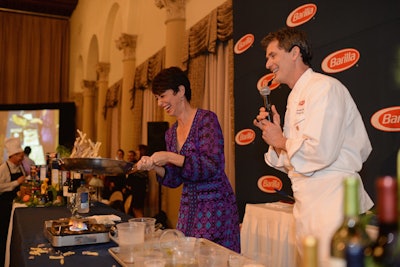 The format at the Barilla Interactive Dinner at this year’s South Beach Wine & Food Festival included a chef demonstration on how to make various dishes, while guests followed along at their tables.