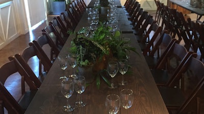 Farm tables wine tasting