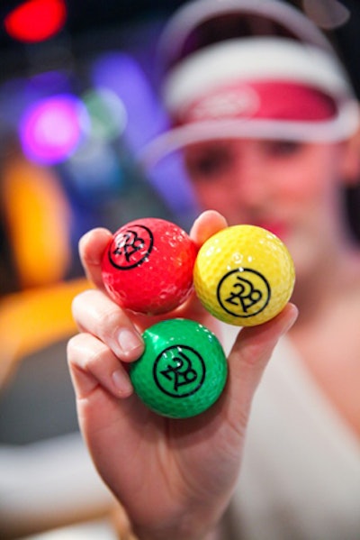 At the Refinery29 event, colorful golf balls helped communicate the brand's identity.