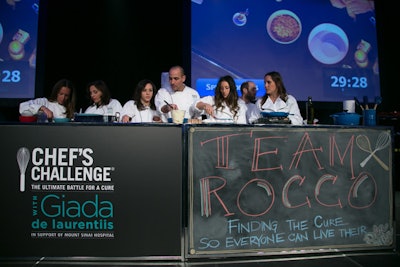 Last February in Toronto, Giada de Laurentiis and five Canadian chefs lead teams through a three-course cook-off for the fourth annual Chef’s Challenge: the Ultimate Battle for a Cure, which raises money for cancer research at Mount Sinai Hospital. In order to cook alongside the pros, participants registered online and collected donations in the months leading up to the event.