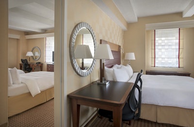 Our family connecting rooms offer 530 square feet with connecting spaces.
