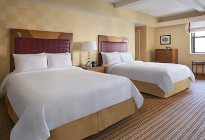 The double guest rooms at our family-friendly hotel offer luxurious bedding and plenty of space.