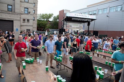 The event also included a giant beer-pong tournament with Groupon-branded ping-pong balls.