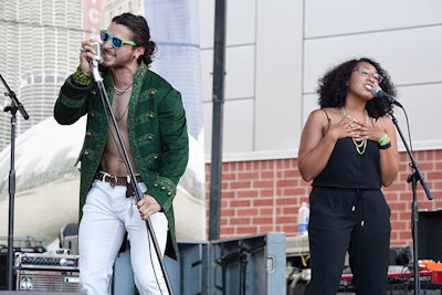 A talent show featured Groupon employees demonstrating their musical skills.