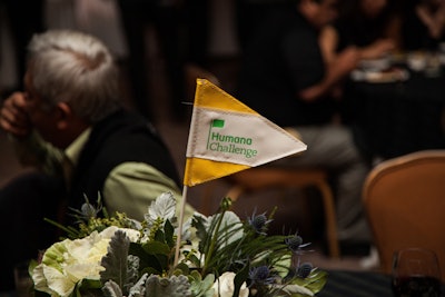 A second flag-style centerpiece created visual variety at the Humana Challenge closing party.