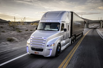 The star of the show, Freightliner’s self-driving Inspiration Truck