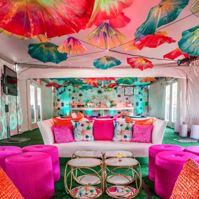 Kehoe Designs brought colorful decor to last year's Platinum hospitality areas and will once again be designing the spaces. This year's theme is 'Rastafarian Ombre.'