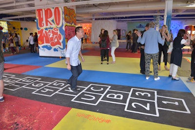 The event also had a hopscotch court. 'We give adults the chance to play,' said Graham.