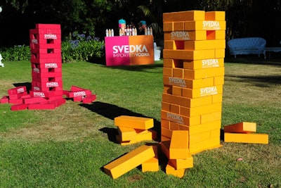 Svedka has hosted events with giant lawn games. 'Incorporating any nostalgic elements [into events] is to further grow brand loyalty and to establish Svedka as a lifestyle brand that is fun and cheeky,' said the brand's PR rep Meryl Van Meter.