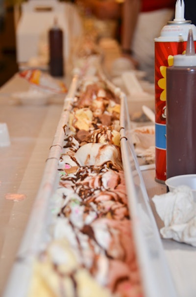 P.G.A. National Resort & Spa set a record for the largest ice cream dessert during the resort’s Ice Cream Festival Weekend in 2013. The sundae measured more than 1,200 feet long and included 1,748 pounds of bananas, 840 pounds of whipped cream, and 462 pounds of sprinkles. The festival also included an ice cream pairing dinner, a '50s-style sock hop, a golf cart drive-in movie, and a celebrity ice cream eating contest. The record was broken in 2014 by Solivita retirement community in Poinciana, Florida.