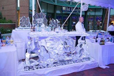 Ice sculptures also decked the bar, where the specialty cocktail was named the 'Aurora Borealis.' The summery drink contained tequila, lime juice, and grapefruit soda.
