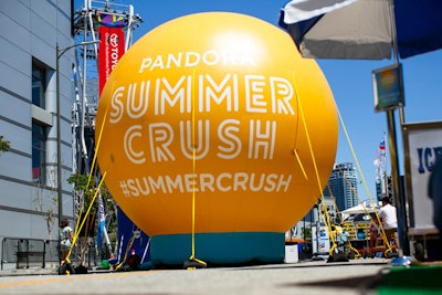A second inflatable took the form of a 20-foot Summer Crush branded sun.