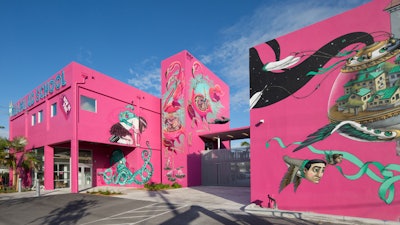 The main entrance of the Miami Ad School Wynwood event rental space.