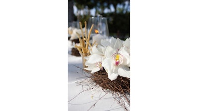 Italian Style Table Design, Private Event, Tahiti Beach 150 Guests