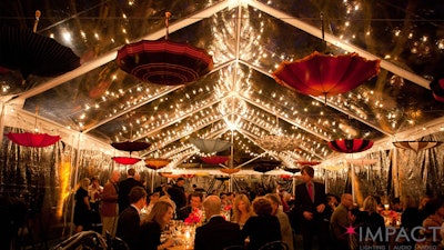 Wedding Tent with String Lights