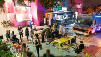 The outdoor spaces are great for food trucks and live entertainment.