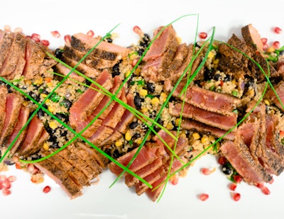 Southwestern Seared Tuna Atop Couscous