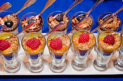 Breakfast Parfait Shots at a Bar Mitzvah