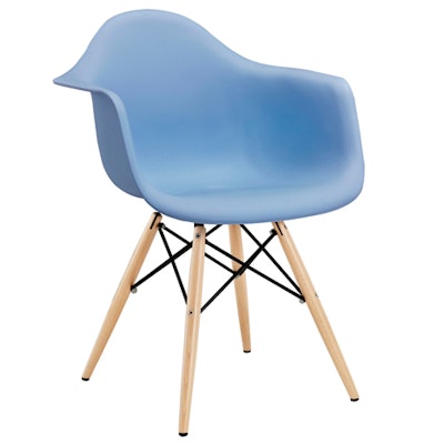 Light blue pyramid chair, $35, available nationwide from RentQuest