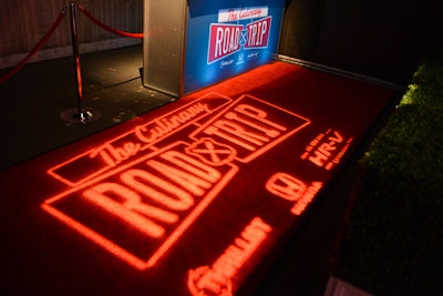A logo gobo spelled out the Culinary Road Trip event concept, as well as the host and sponsor.