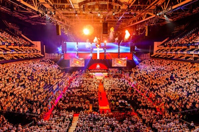 A stage design used multiple LED screens at the O2 arena.