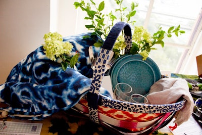 The creation by Hollymount included a tie-dye-inspired picnic blanket tucked into a decorative basket.