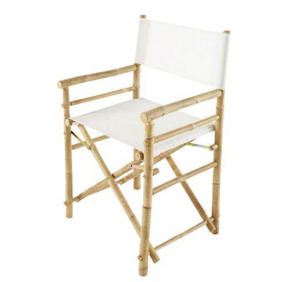 Latitude 22 bamboo director’s chair, $11.50 for low and $27.50 for tall, available nationwide from Town & Country Event Rentals
