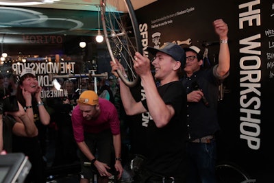 The London event included bike maintenance workshops with the nonprofit organization the London Bike Kitchen.