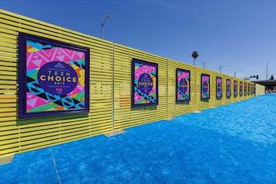 The tent was the only covered space of its kind on the blue carpet on a blazing hot day in Los Angeles.