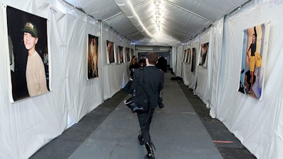 Walkway into fashion show - press area