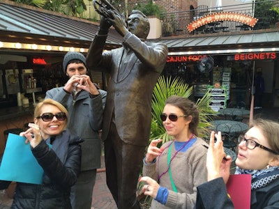 Team members get jazzy with it on a corporate hunt in New Orleans.