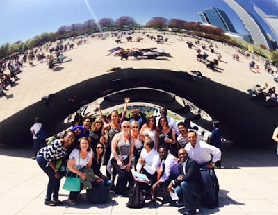 Hunters pose with the famous Bean on a hunt in Chicago.