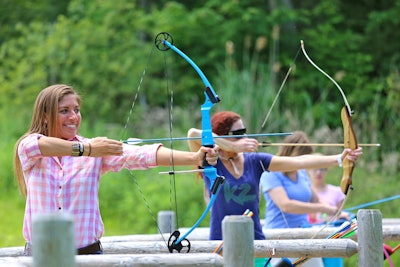 Archery at the Adventure Center on the Mountain Top Lake at Crystal Springs Resort