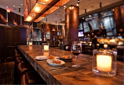 e11even lounge- warm, sophisticated atmosphere, perfect for pre-dinner drinks