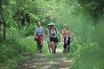 Hiking at the Adventure Center on the Mountain Top Lake at Crystal Springs Resort