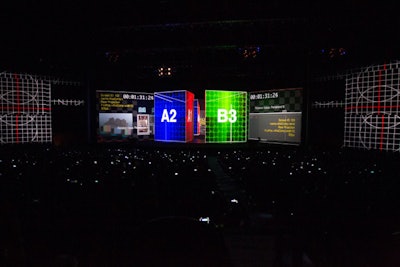 Adobe worked with two production firms to create rotating screens that moved in sync with the digital content being displayed.