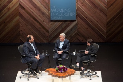 While most of the conference sessions took place at the Moscone Center, some were in nearby facilities. The Yerba Buena Center for the Arts housed the first Dreamforce Women’s Leadership Summit, which included Salesforce C.E.O. Marc Benioff and co-founder Parker Harris talking to Kara Swisher, co-executive editor of Re/code.