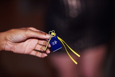Guests selected to enter the secret room were given old-fashioned keys that included their appointment time.
