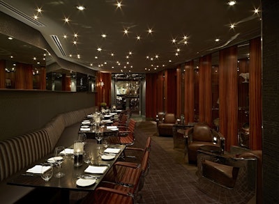 Hot Stove Club - Classic, warm décor with a dining and separate lounge area, raw bar, and fireplace