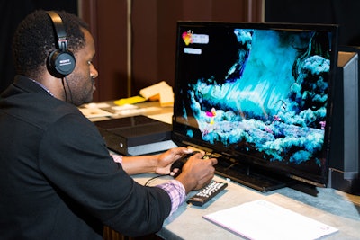 Child of Light, a fairytale video game from Ubisoft, was one of the many interactive technology products attendees could play with in the conference’s interactive exhibition space called the Story Arcade.