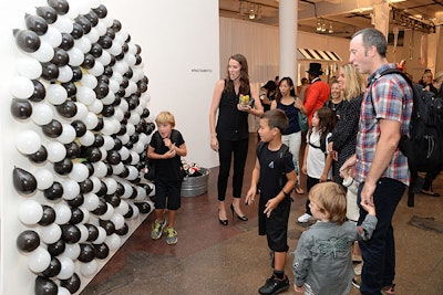 Circus-inspired activities included a balloon wall.