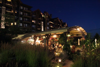 Chef's Garden at Crystal Springs Resort at night