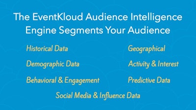 EventKloud's 'Audience Intelligence' segments your influence and identifies key marketing personas.